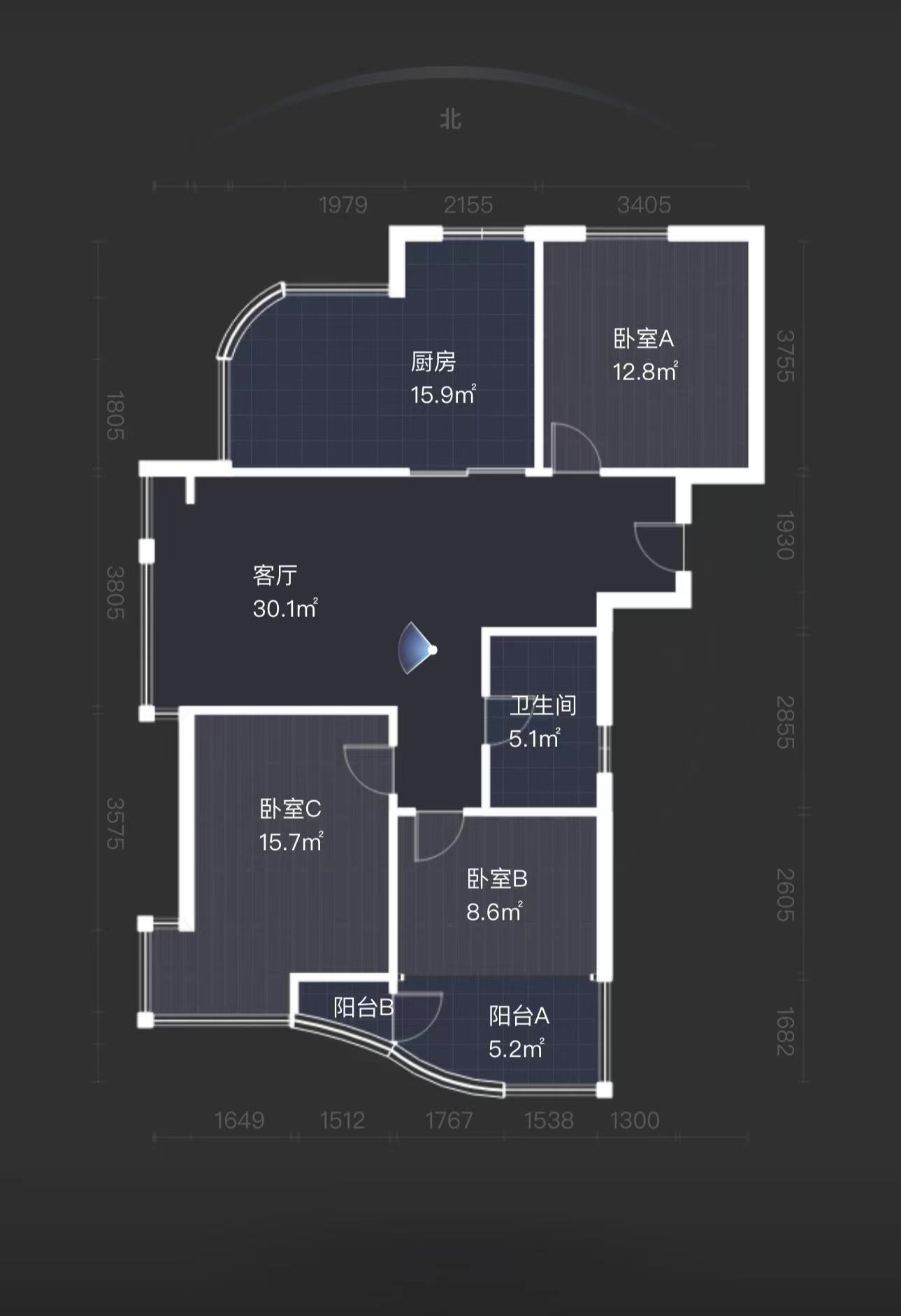 金色城品 3室2厅1卫 100m&sup2;