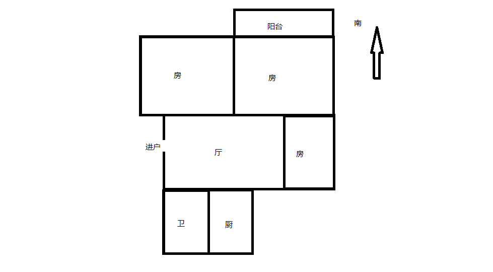 新桥北村 3室1厅1卫 73m&sup2;
