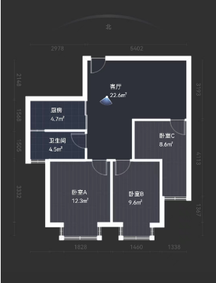 天晖苑 2室2厅1卫 78.00m&sup2;