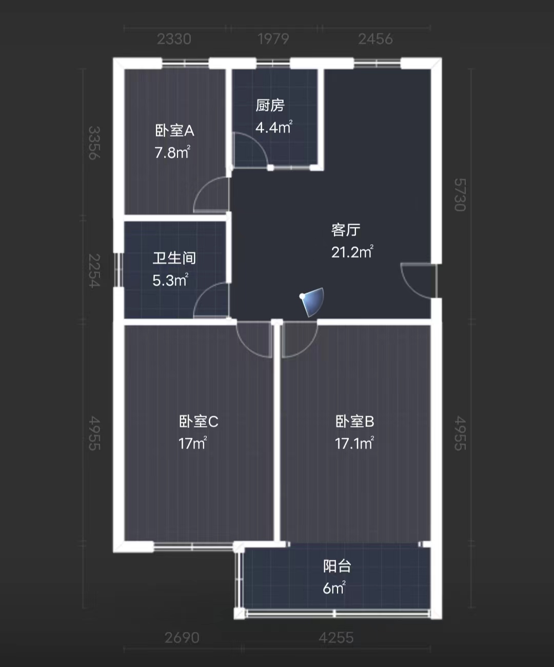 国际商城 3室1厅1卫 91.63m&sup2;