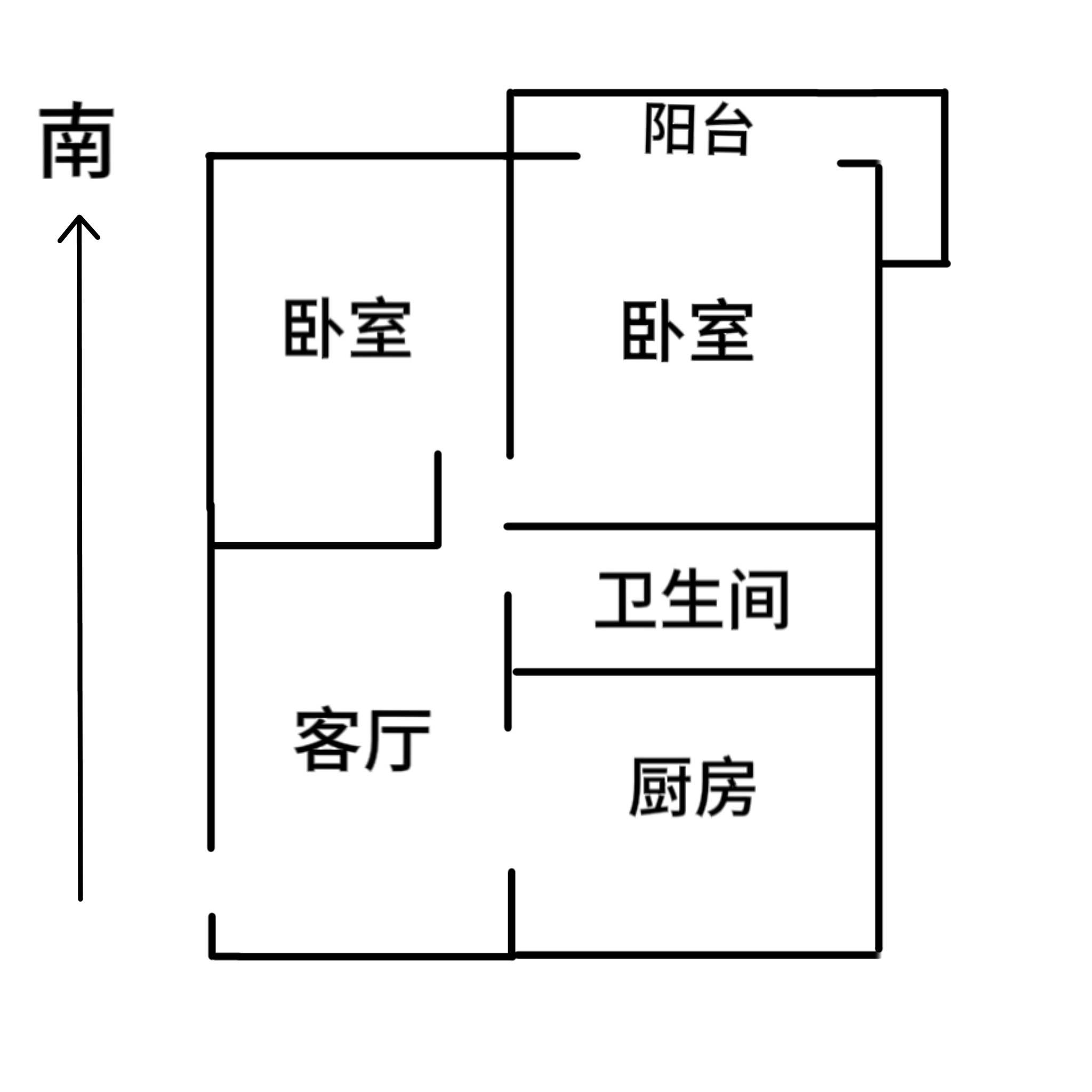 虹桥新村(朝霞路) 2室1厅1卫 58m&sup2;