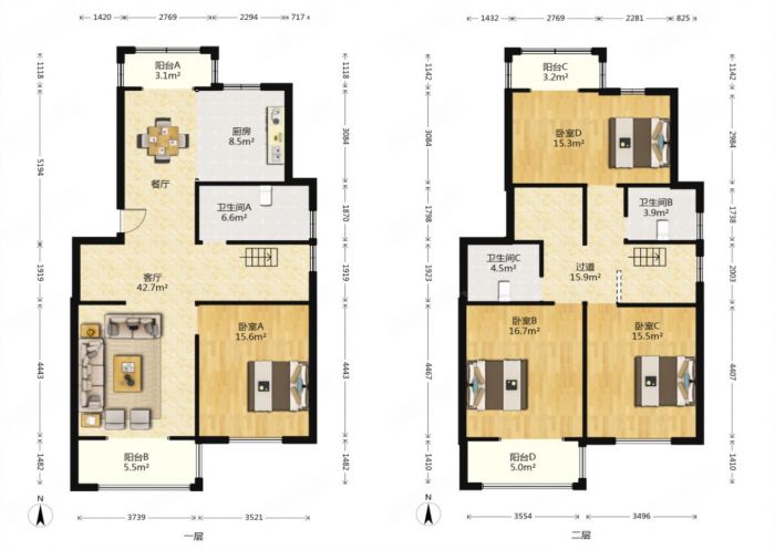 天润家园 4室2厅2卫 182.57m&sup2;