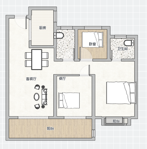 绿地江海图 3室2厅2卫 98m²