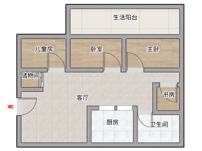 永兴佳园二期 3室2厅1卫 137m&sup2;
