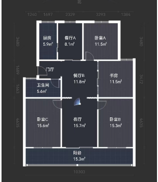 通州花苑 3室2厅2卫 135m&sup2;