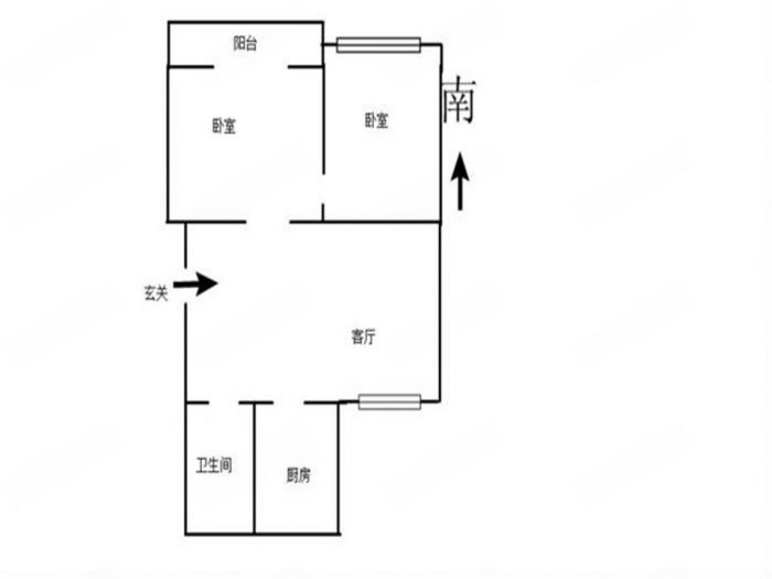 中南苑 2室1厅1卫 72m&sup2;
