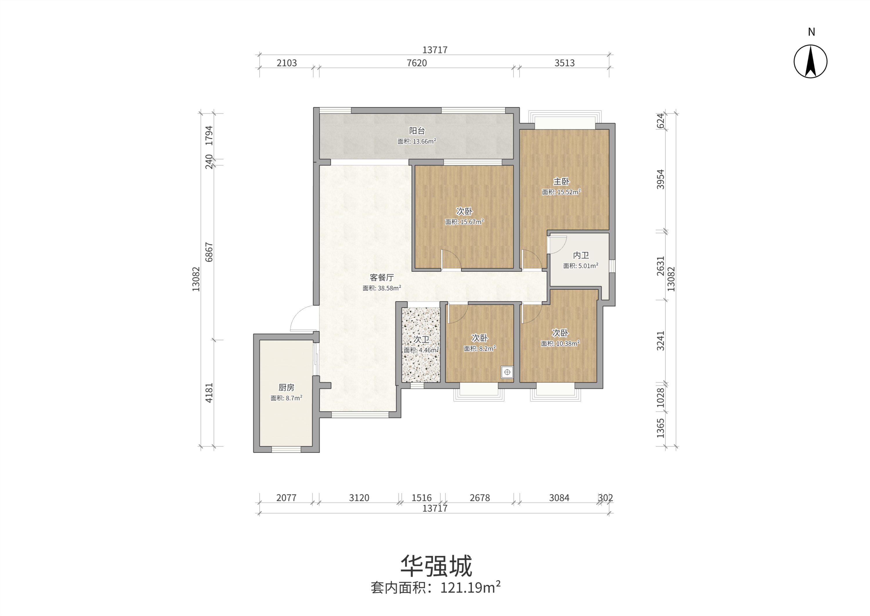 华强城 4室2厅2卫 158.45m&sup2;