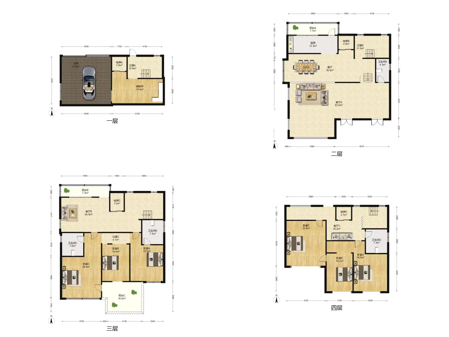 上善居东区 4室2厅3卫 600m&sup2;