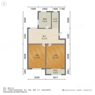 银花苑 2室1厅1卫 65m&sup2;