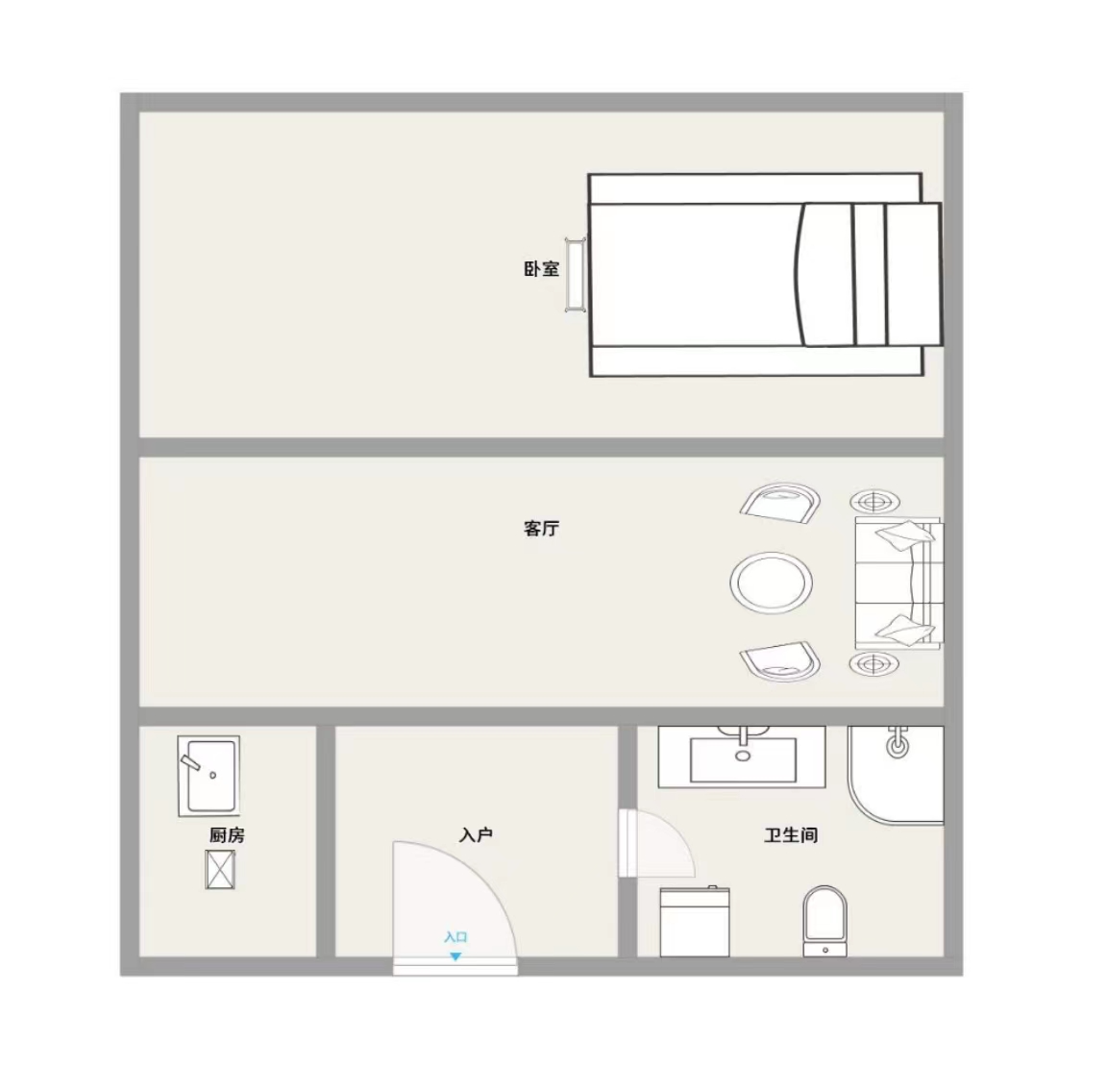 金石国际大酒店 1室1厅1卫 66m&sup2;