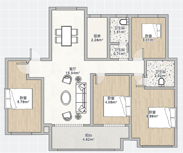 上悦城 4室2厅2卫 143.46m&sup2;