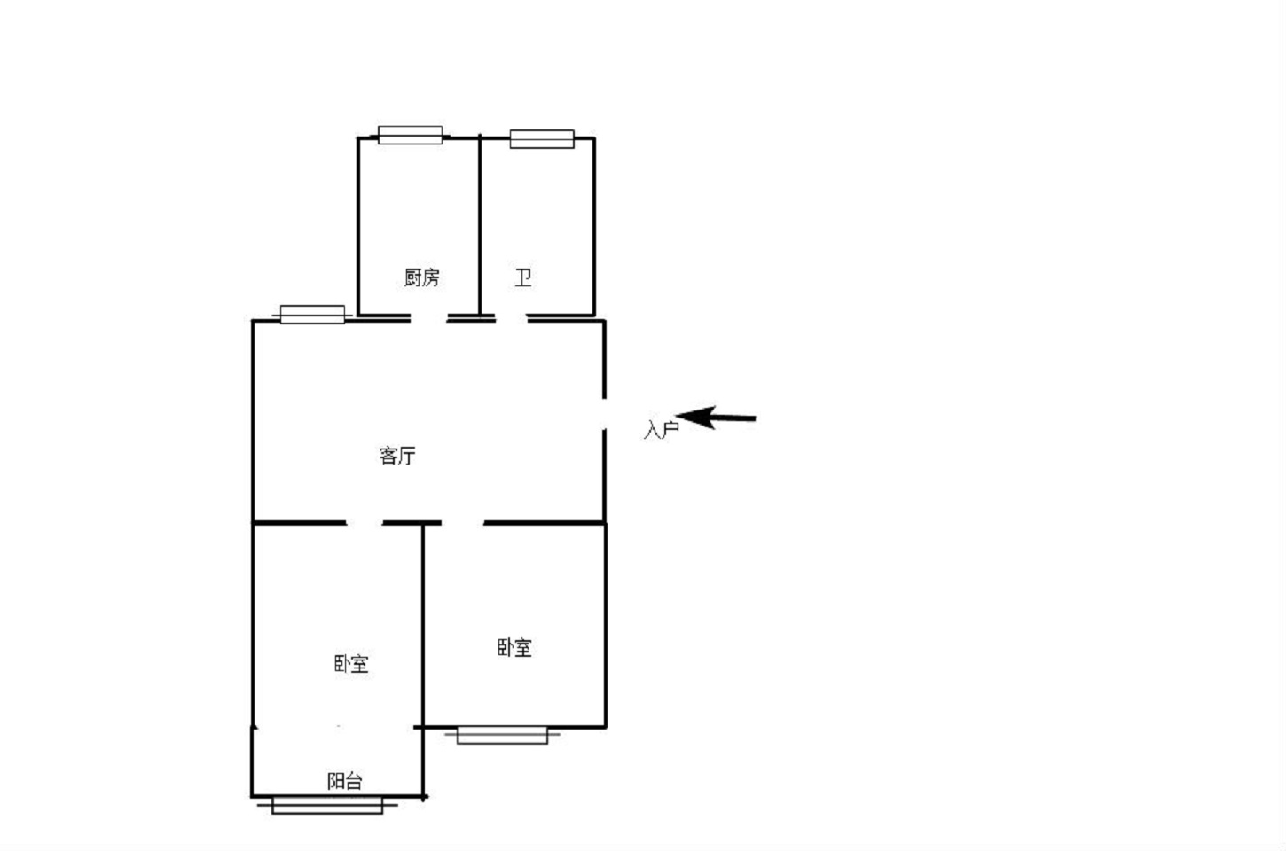 长虹新村 2室1厅1卫 66.00m&sup2;