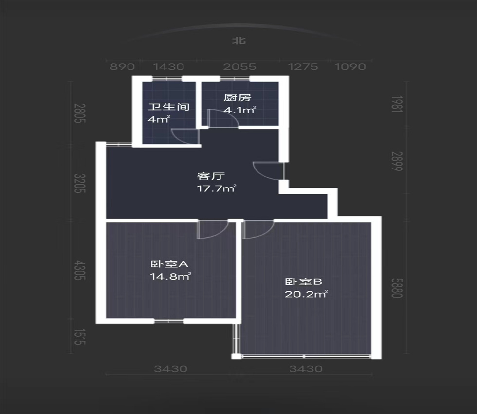 学田北苑 3室1厅1卫 80.9m&sup2;
