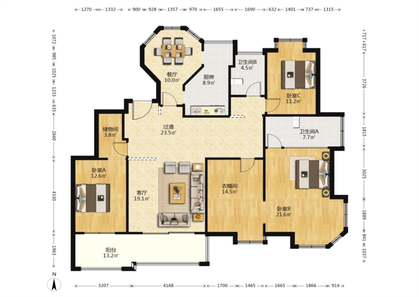帝奥世伦名郡 4室2厅2卫 190m&sup2;