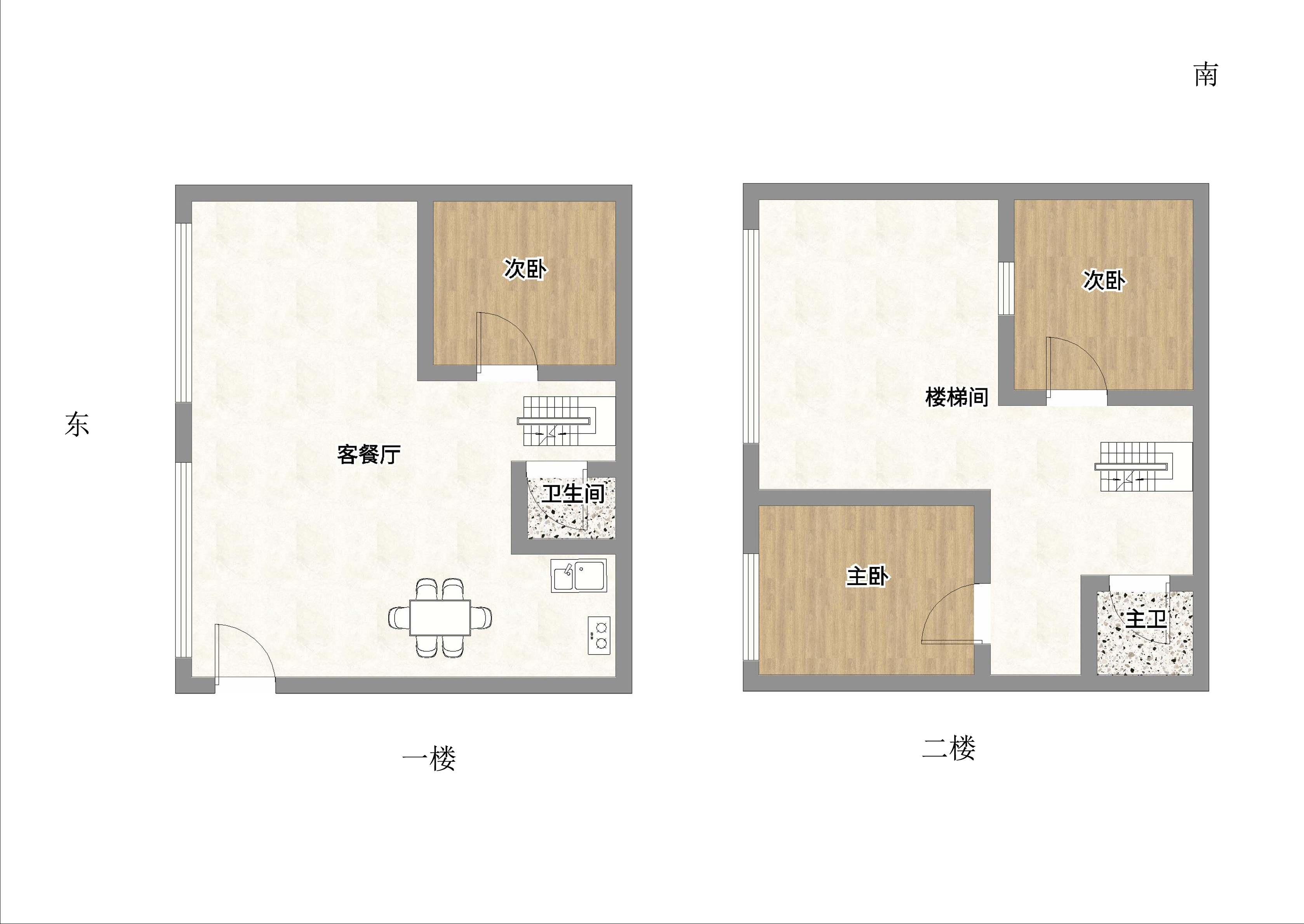 中港银座 3室1厅2卫 65m&sup2;