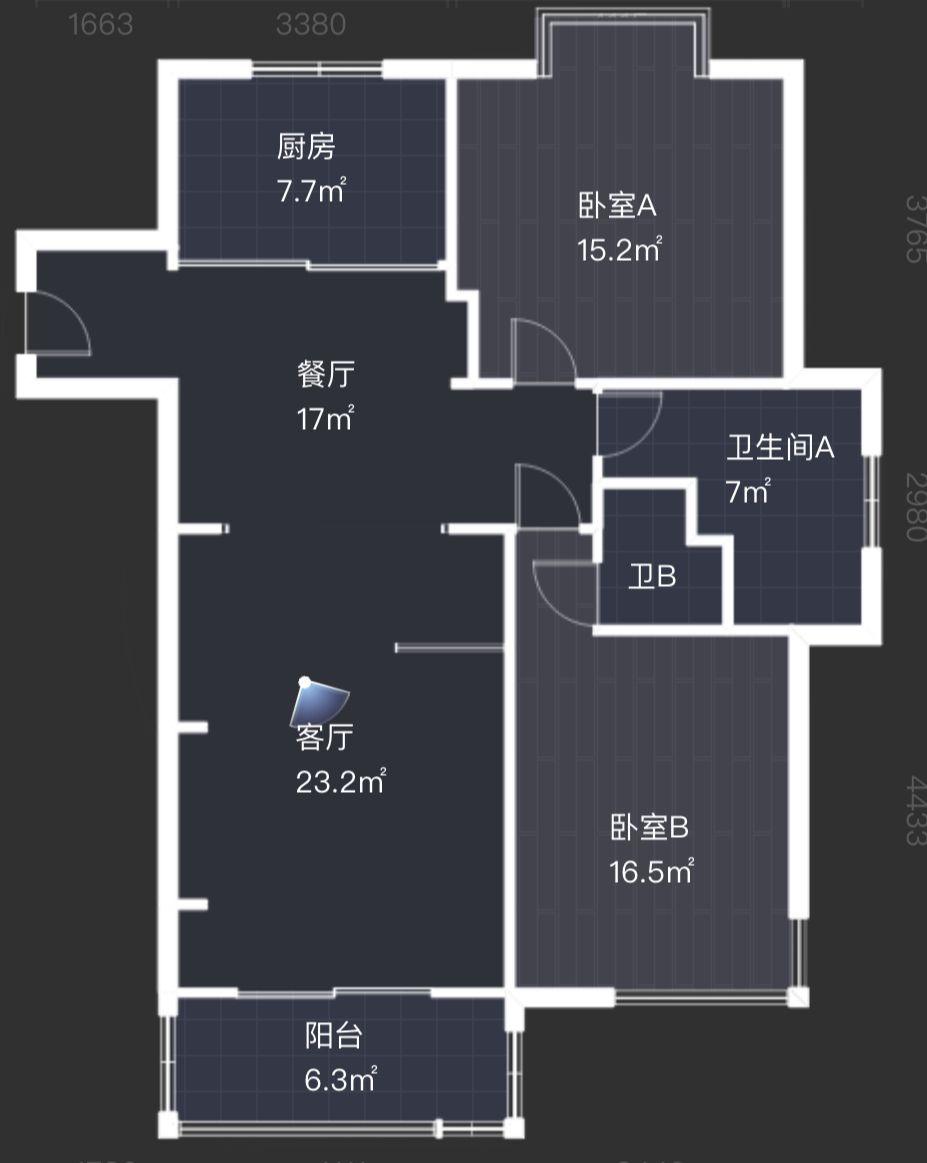 金和家园 2室2厅1卫 123.16m&sup2;