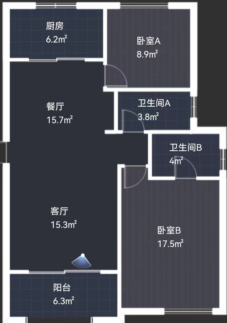 湖山源著 2室2厅2卫 98m&sup2;
