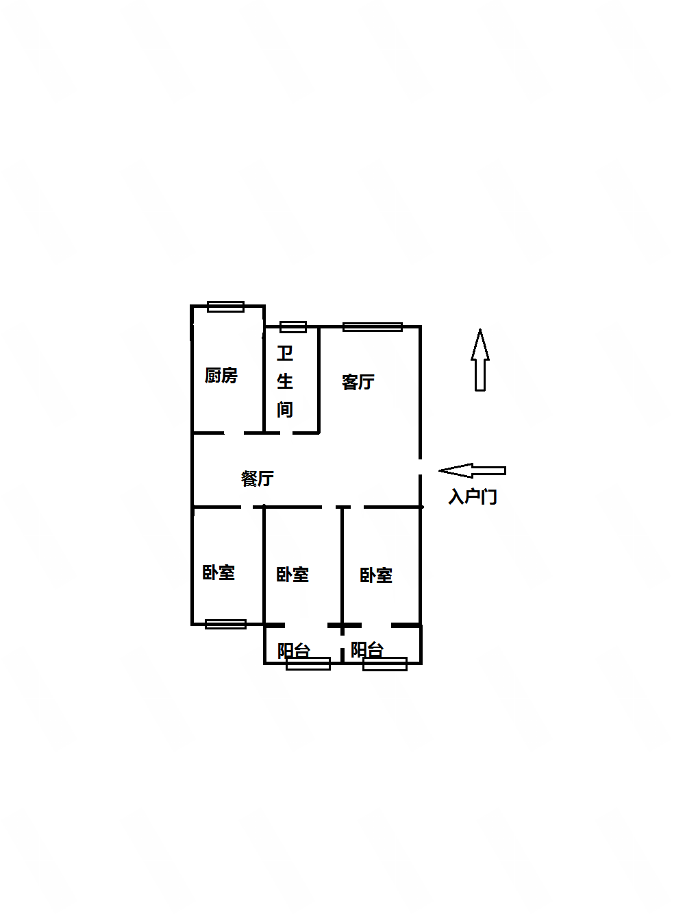 都市华城 3室2厅1卫 124.50m&sup2;