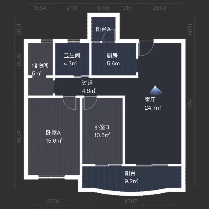 湖滨华庭 2室1厅1卫 95m&sup2;