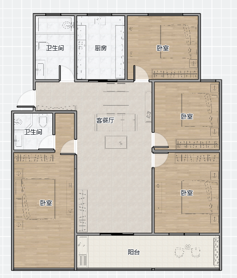通州花苑 4室2厅2卫 151m&sup2;