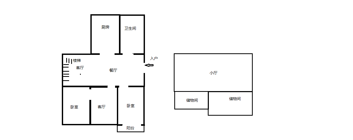 外滩小区 3室2厅1卫 88m&sup2;