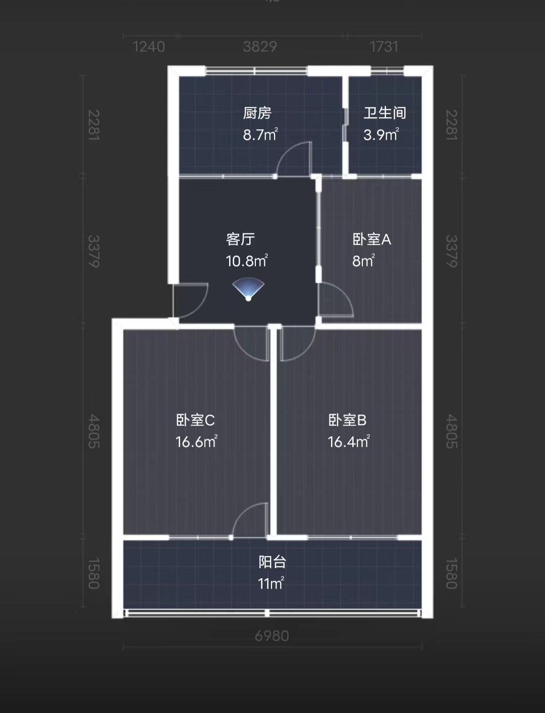 南山新村 2室1厅1卫 81m&sup2;
