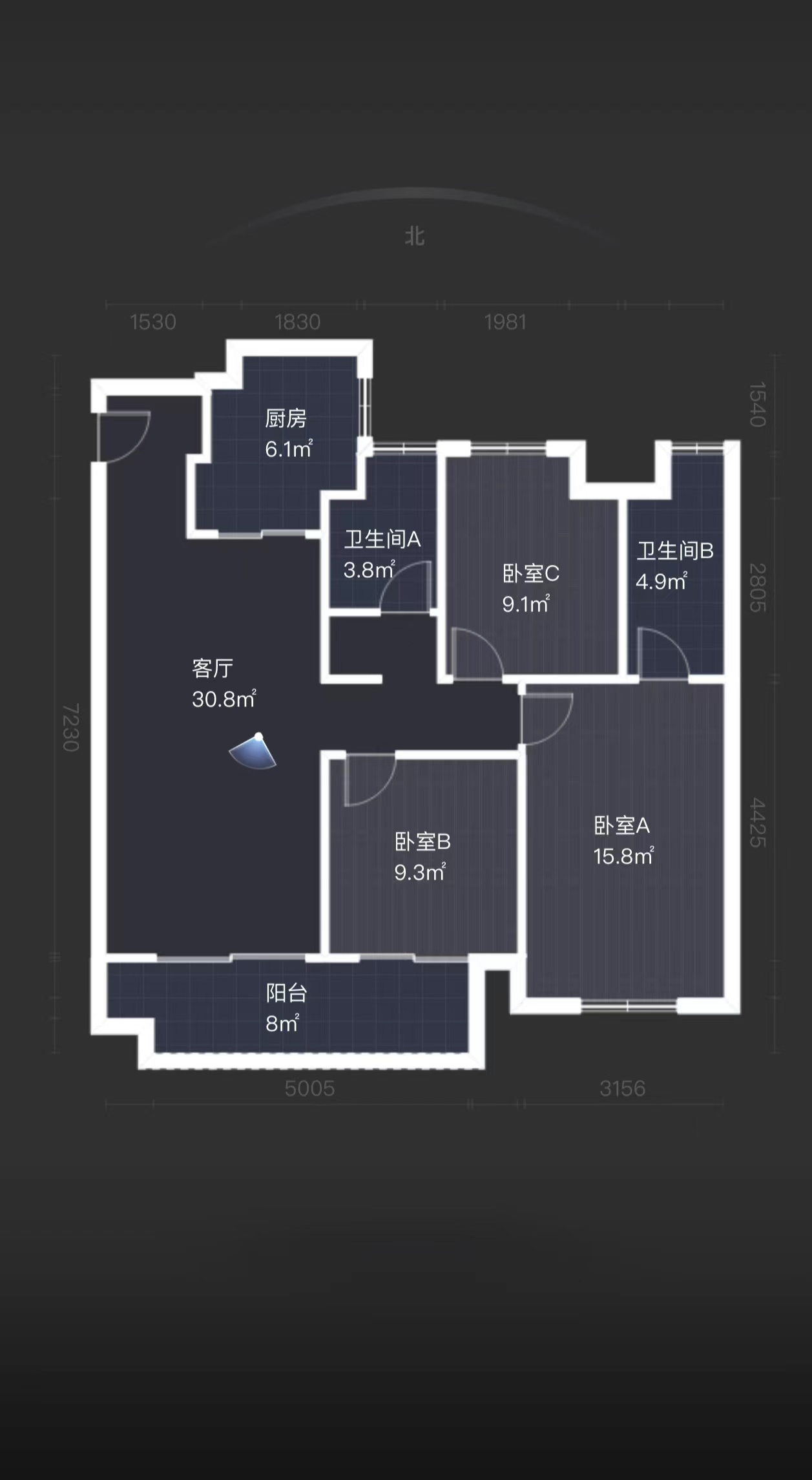 万科未来之光 3室2厅2卫 112m&sup2;