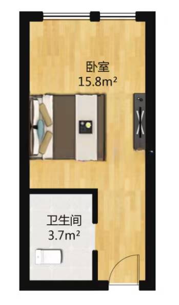 正泰江岸水苑 1室1厅1卫 40m&sup2;