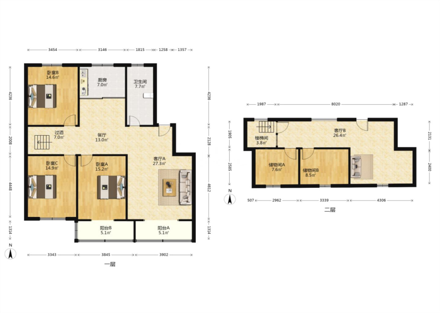 南川园小区 4室2厅2卫 130.00m&sup2;