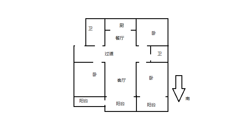 晏园河东老街 1室1厅1卫 30m&sup2;