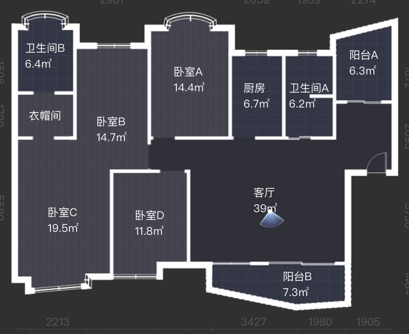 银河湾 4室2厅2卫 172m&sup2;