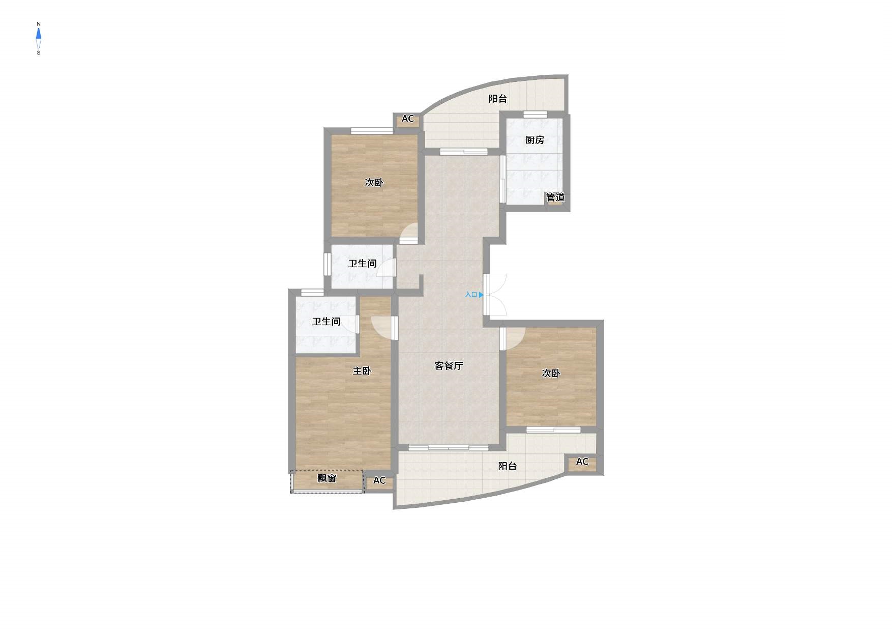 江海皇都私家花园 3室2厅2卫 147m&sup2;