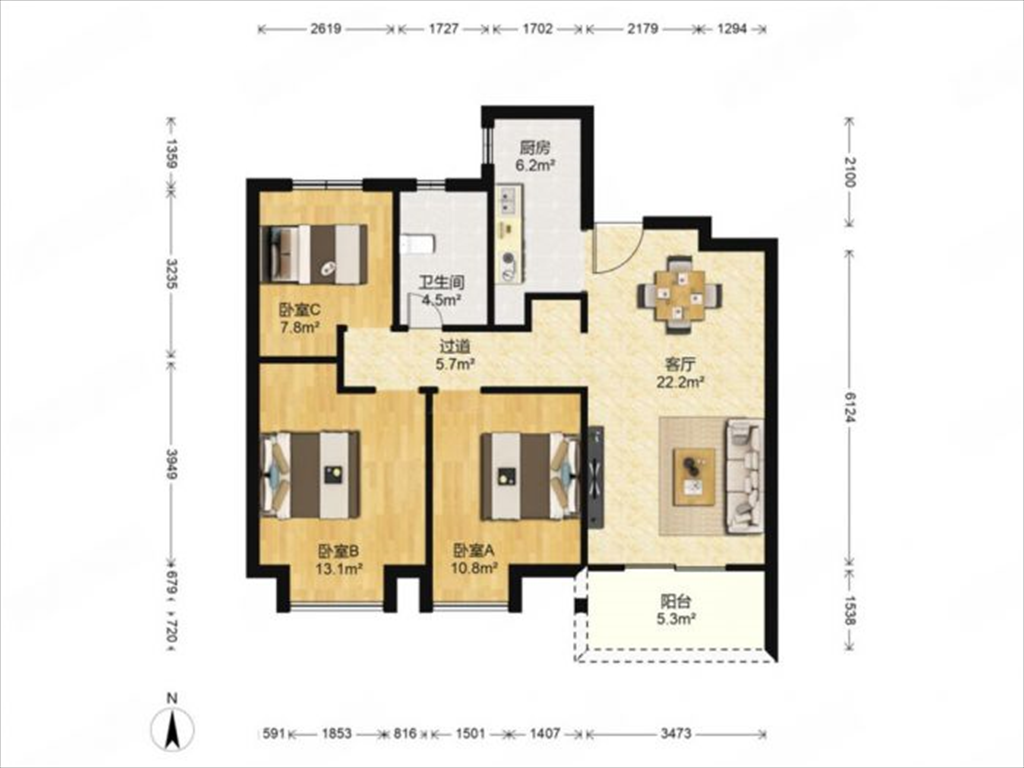 中海碧林湾 室厅卫 86m&sup2;