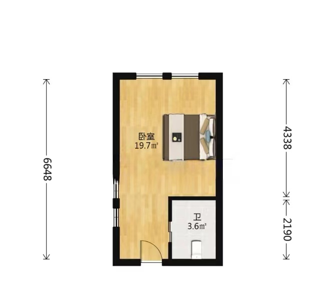 正泰江岸水苑 1室1厅1卫 40m&sup2;