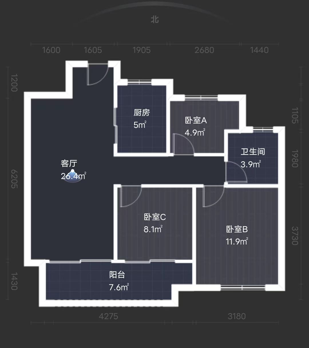 万科未来之光 3室2厅1卫 100m&sup2;