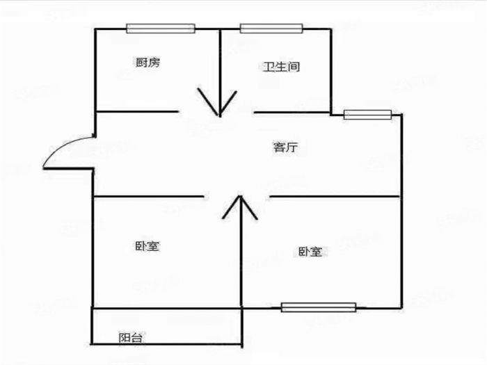 中南苑 2室1厅1卫 64m&sup2;