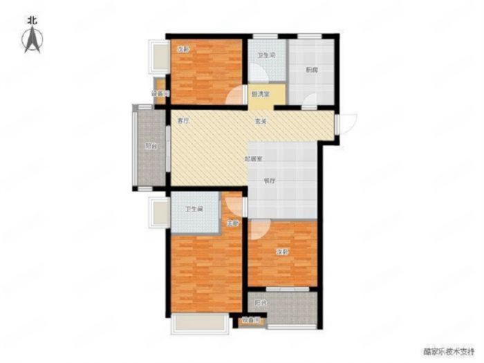 万濠星城 3室2厅2卫 129.00m&sup2;