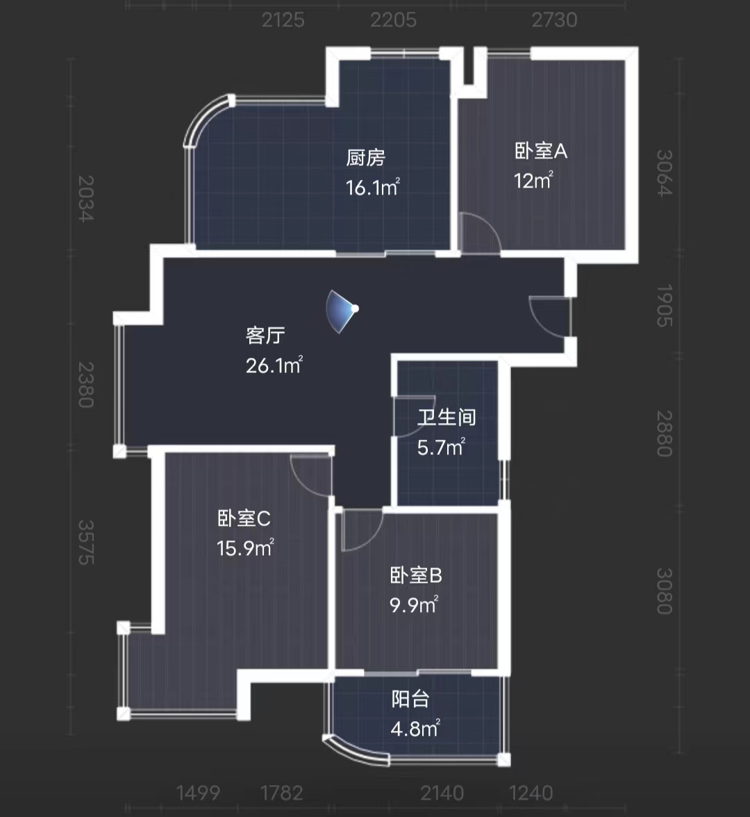 金色城品 3室2厅1卫 100m&sup2;