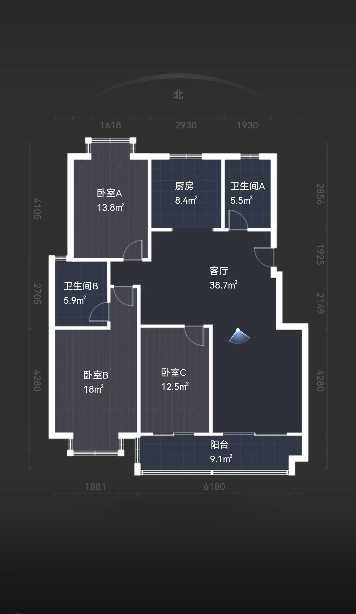 天晖苑 3室2厅2卫 127m&sup2;