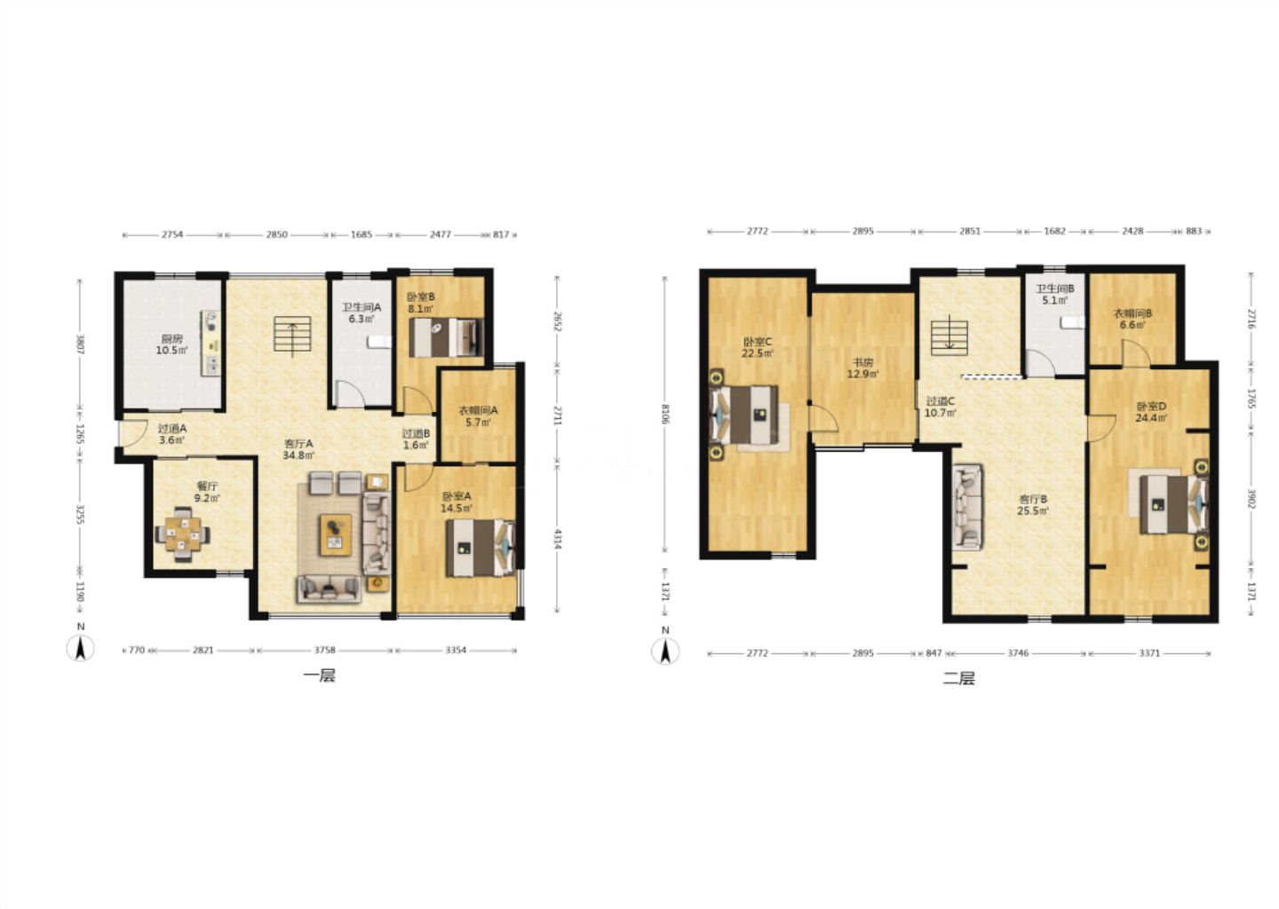 华强城 4室2厅2卫 198.00m&sup2;