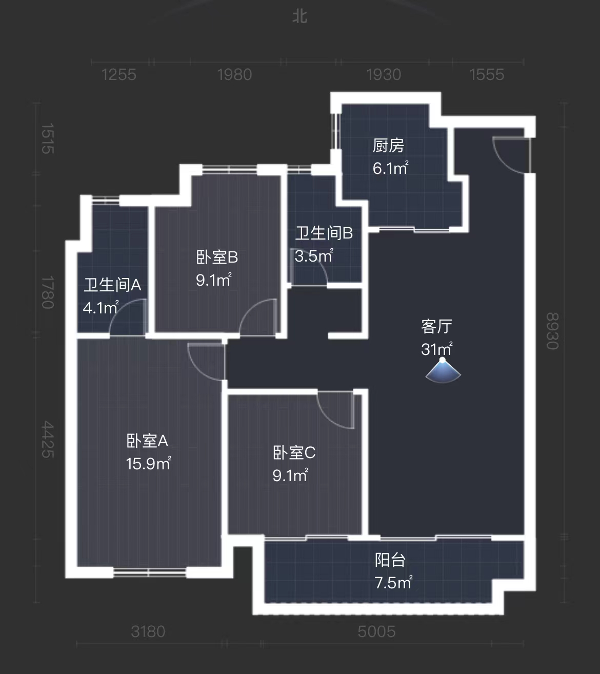 万科时代之光 3室2厅2卫 117m&sup2;