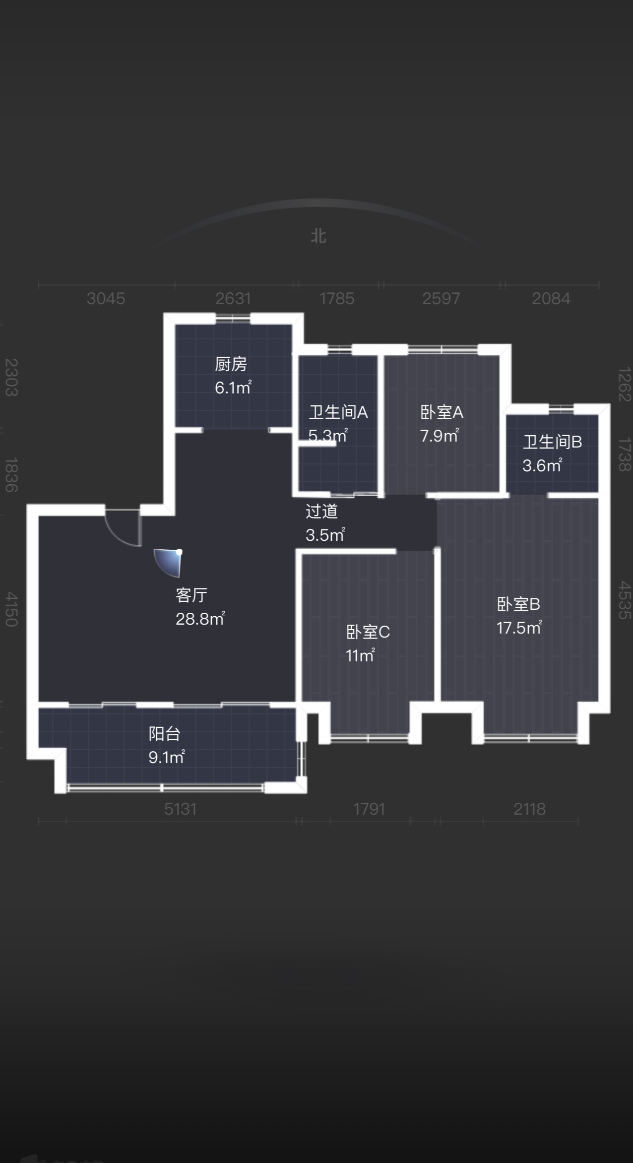 绿地江海图 3室2厅2卫 122m&sup2;