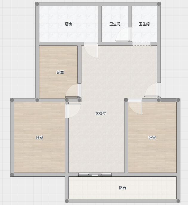 虹桥南村 3室2厅1卫 113m&sup2;