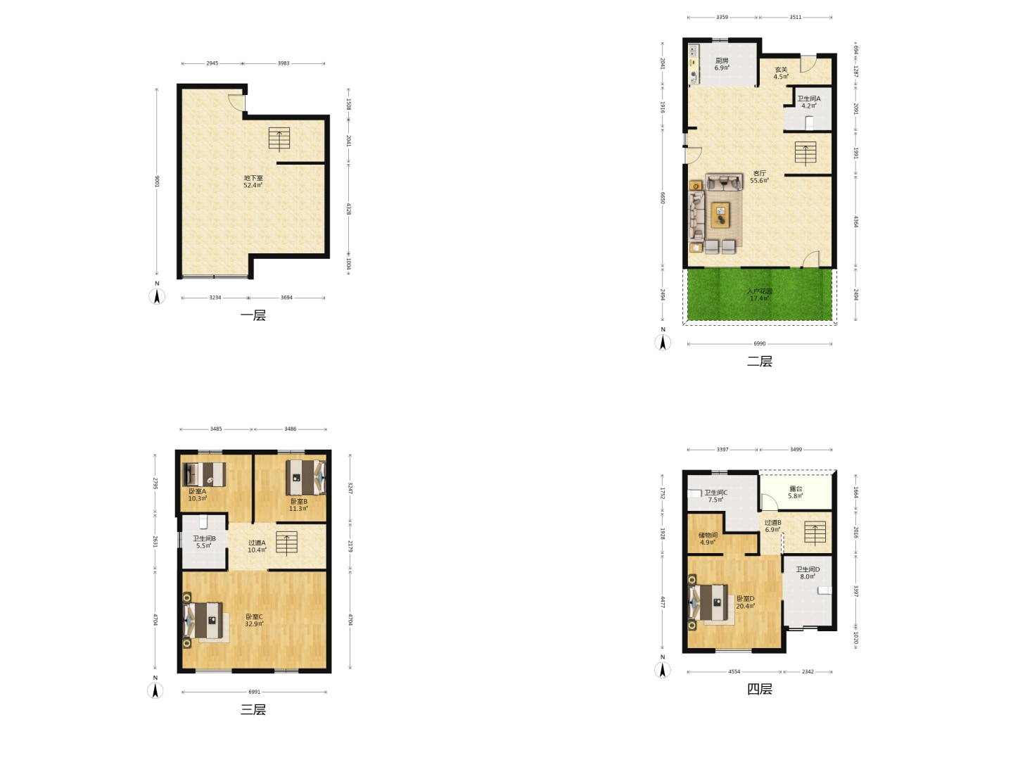 景瑞御府 5室2厅3卫 183.41m&sup2;