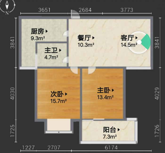 惠泽苑 2室1厅1卫 82m&sup2;