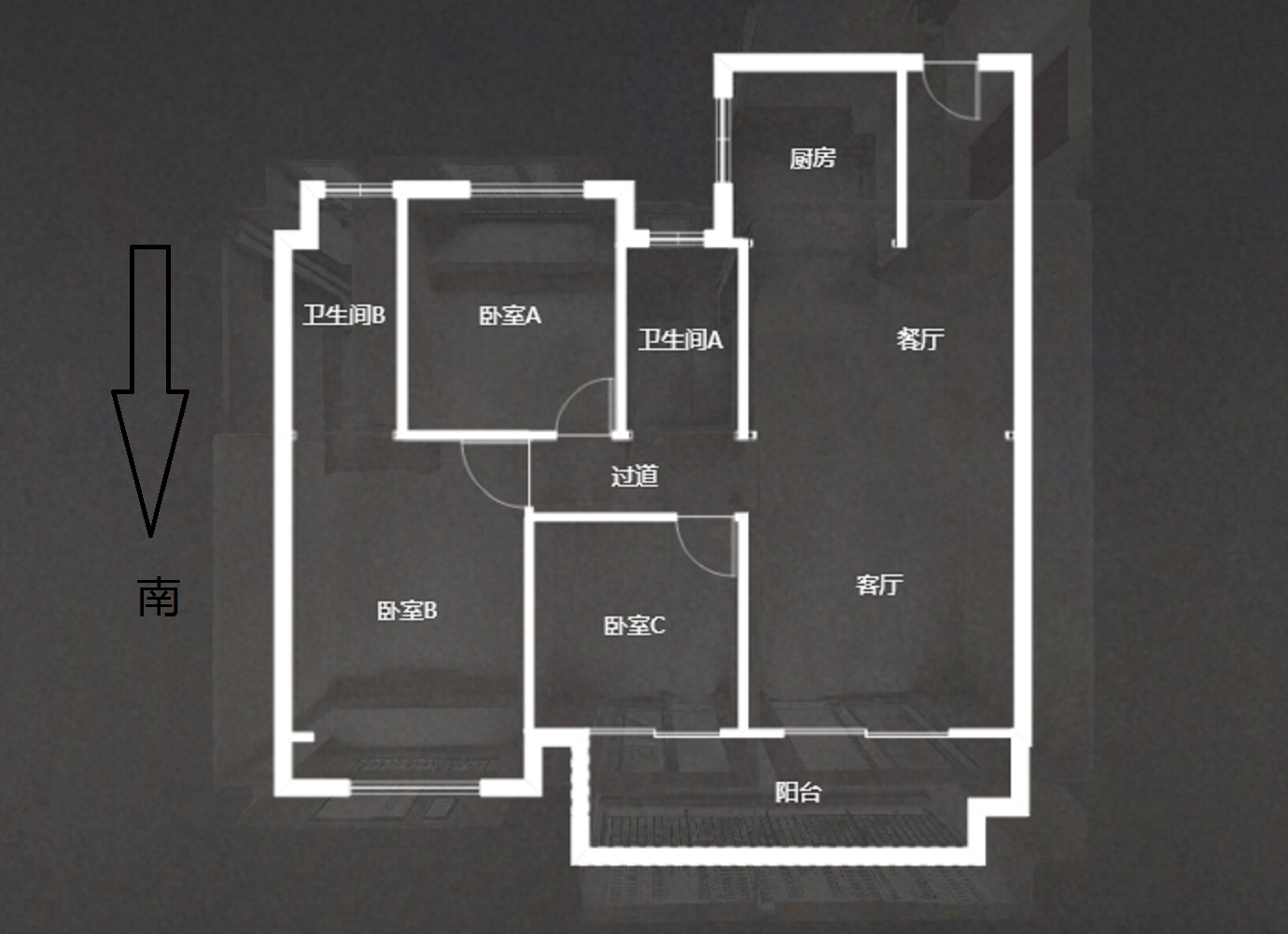 碧桂园世纪滨江 3室2厅1卫 109m&sup2;