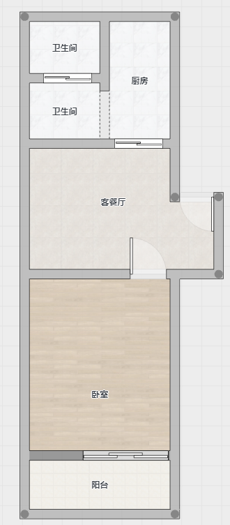 城中花园 2室1厅1卫 50m&sup2;