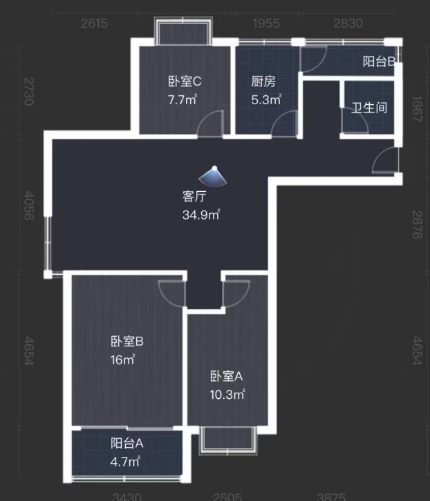 天虹苑 3室1厅1卫 105.00m&sup2;