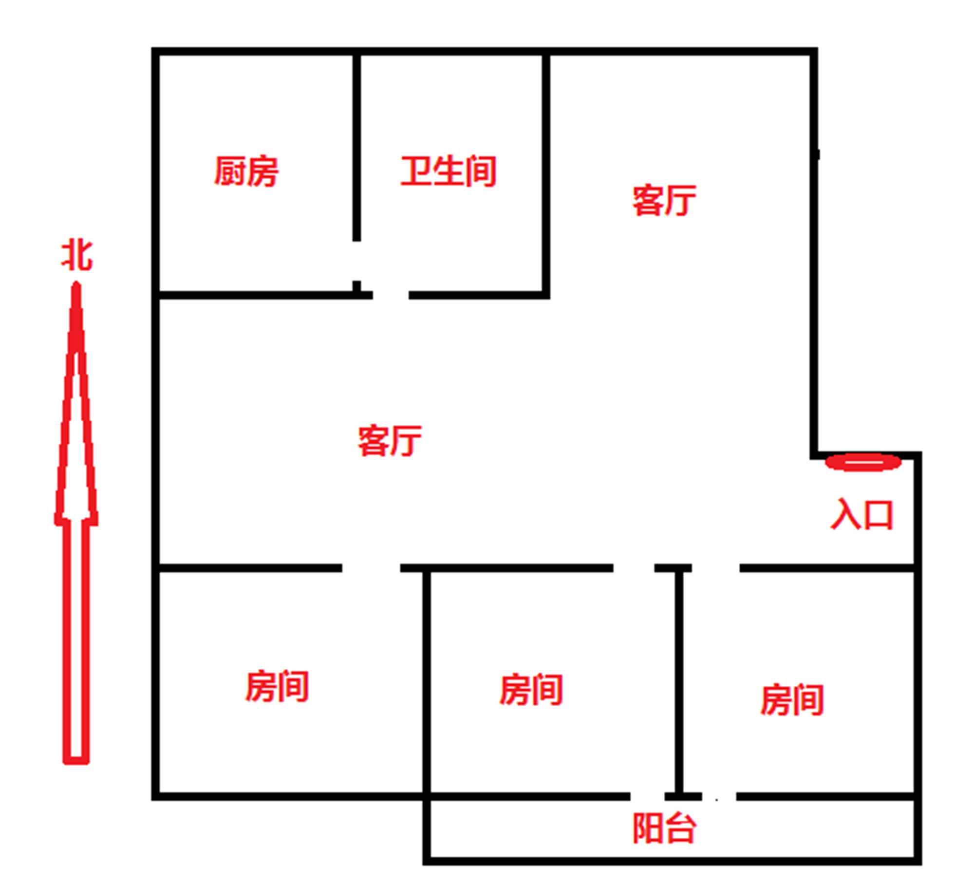 恒成楼 3室2厅1卫 130m&sup2;