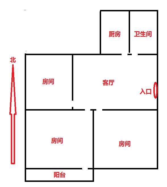 濠东路51号小区 3室1厅1卫 73m&sup2;